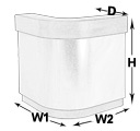 Metz Reception Desk dimensions